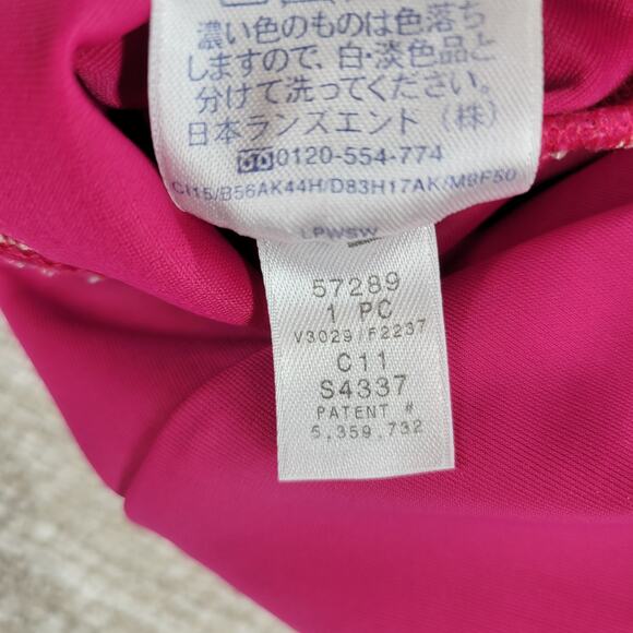 VTG Lands End One Piece Womens 14 Pink Halter Ruched Padded Beach Swimwear - Picture 4 of 14